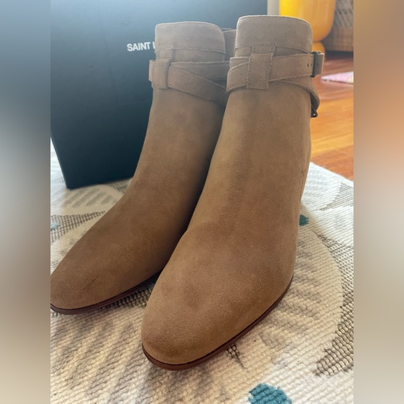 Saint Laurent Suede Ankle Boots - Booties - Tan - Size 39 Womens - Brand NIB - Picture 3 of 14
